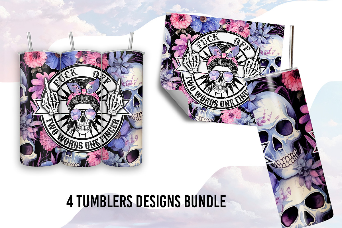 Sarcastic Skull Tumbler Bundle PNG, an Object Graphic by TumblerArtDS (Photo 4 of 7)
