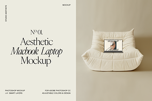 Aesthetic Macbook Laptop Mockup