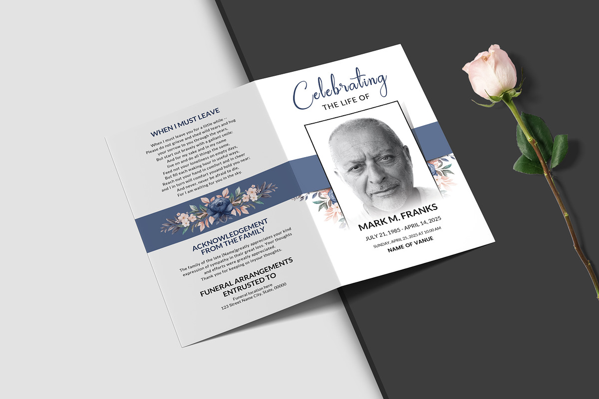 Funeral Program And Prayer Card, a Brochure Template by crazyOWL (Photo 3 of 8)