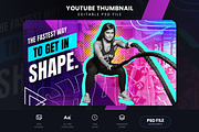 Fitness Youtube Thumbnails, a Social Media Template by Ammad (Thumbnail 3 of 6)