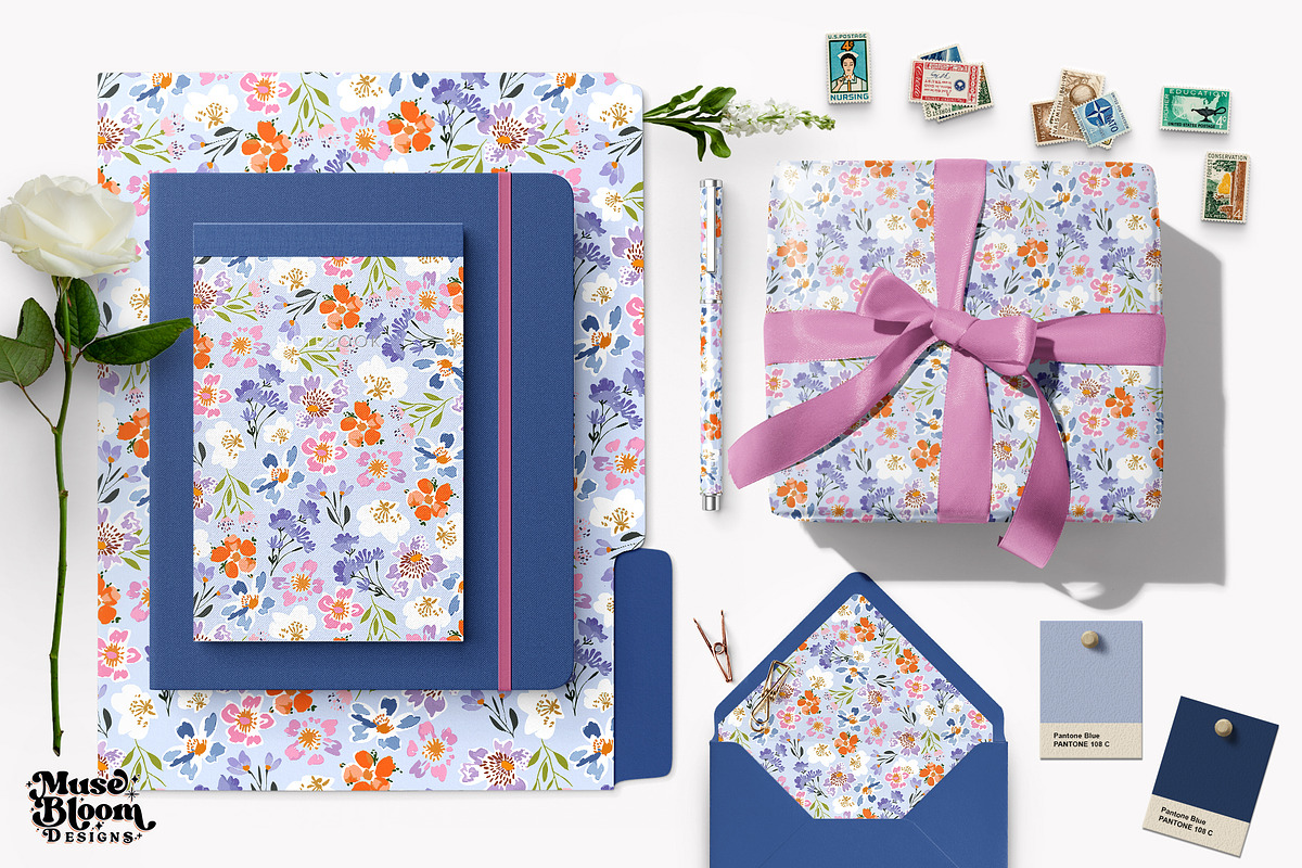 Floral Seamless Print -Spring Garden, a Pattern Graphic by MuseBloomDesigns (Photo 2 of 8)