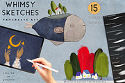 Whimsical Sketch Procreate Set, a Brush Add-On by Liquid Amethyst Art (Thumbnail 1 of 5)