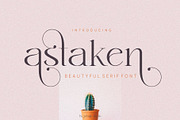 Astaken _ Beautyful serif font, a Serif Font by Penatic Studio (Thumbnail 1 of 11)