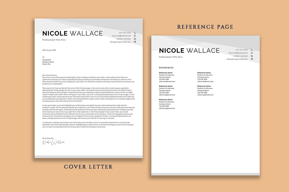 Modern Professional Resume Template, a Resume Template by VictoriousVita (Photo 5 of 8)
