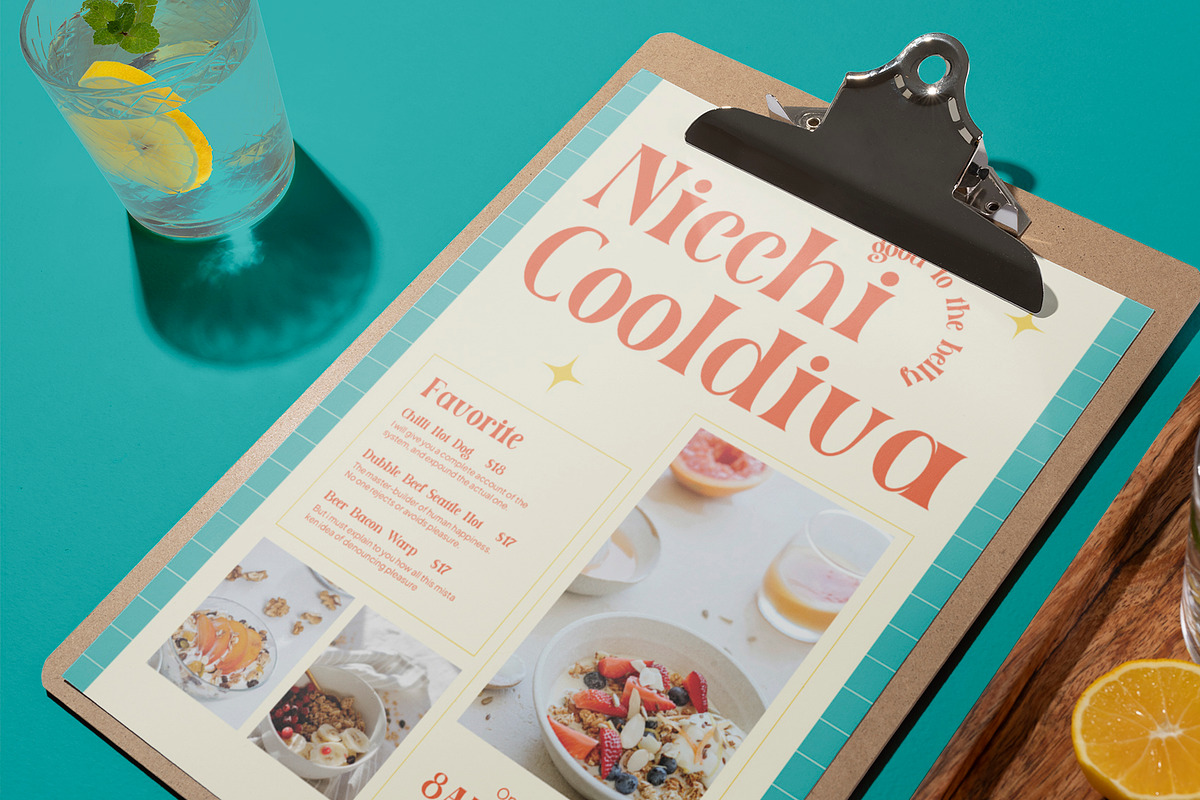 Creative Retro Restaurant Menu, a Stationery Template by Neermana (Photo 3 of 4)