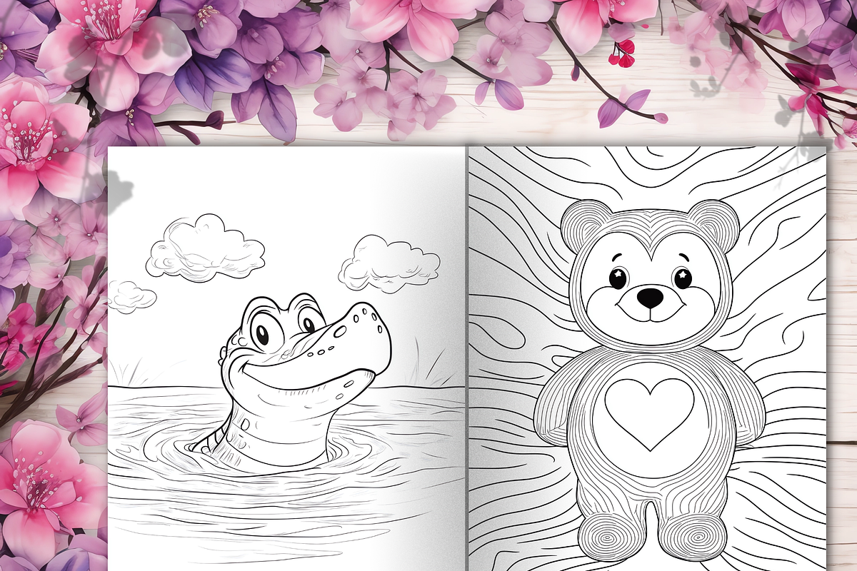 Cute Animal Coloring Pages for Kids, an Animal Illustration by LA Design (Photo 6 of 10)