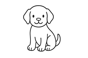 Cute puppy sitting calmly with a, an Animal Photo by ZinetroN