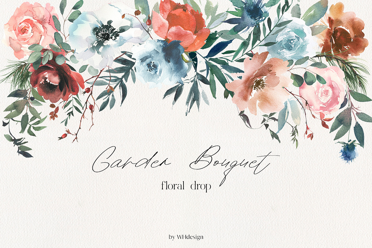 Garden Bouquet Watercolour Florals, a Decorative Illustration by whiteheartdesign (Photo 4 of 7)