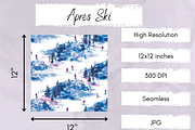 Winter Mountain & Ski Seamless Paper, a Pattern Graphic by Paper & Pattern Studio (Thumbnail 3 of 9)