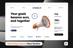 Marketing Agency Hero Header, a Templates & Theme by SquidPixey