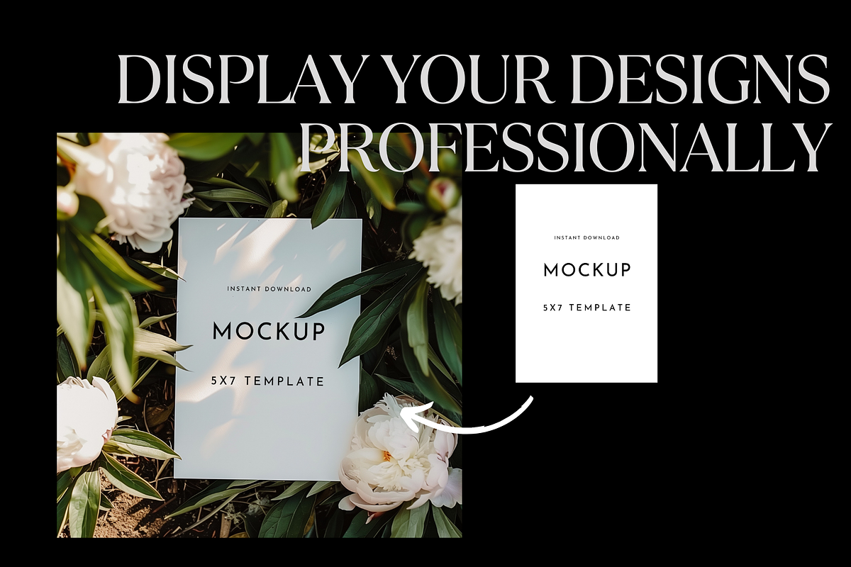 Peony Garden 5x7 Invitation Mockup, a Mockup by PhoebeCreates (Photo 5 of 6)
