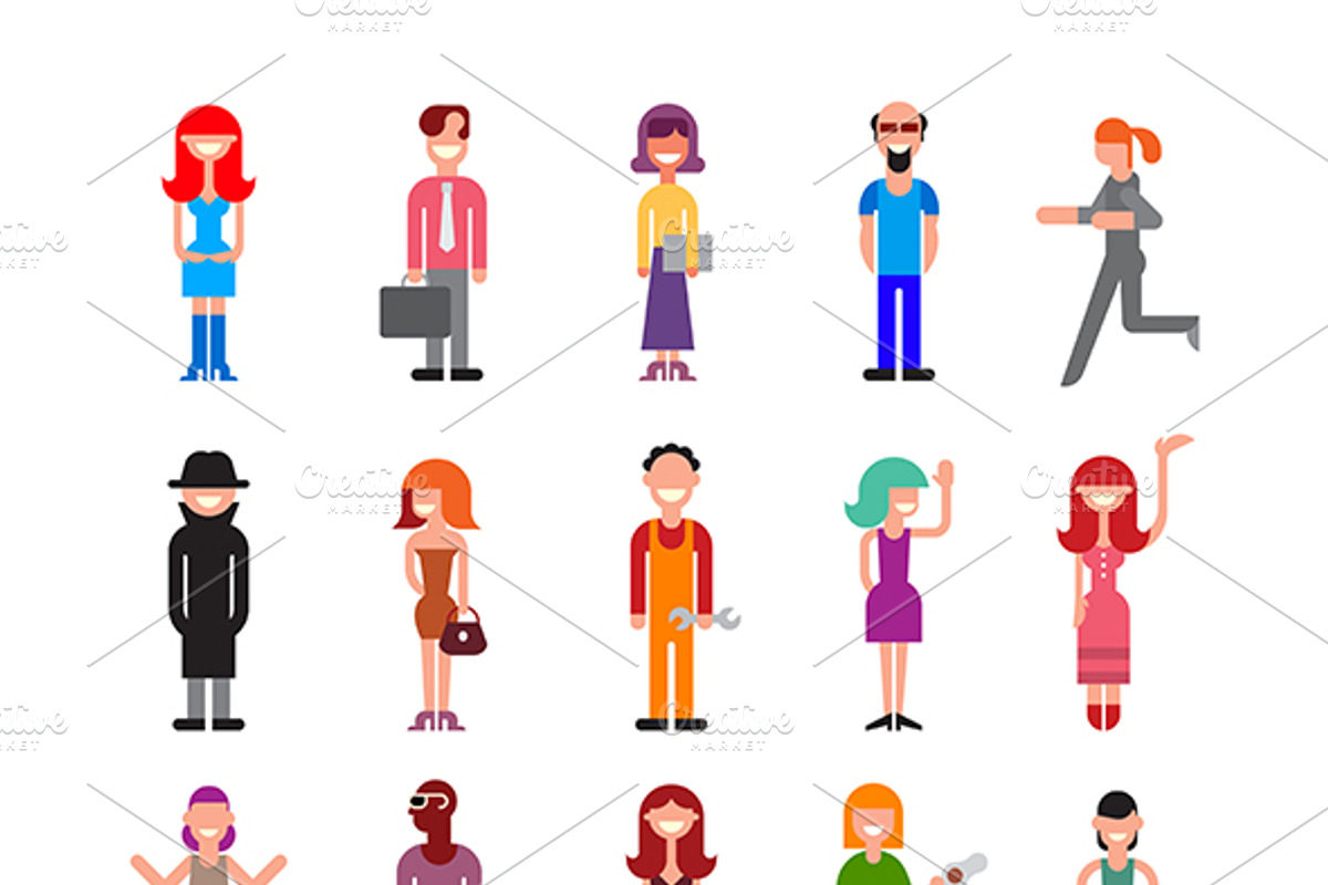 People vector icon set preview 2