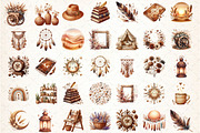 Boho Clipart Brown, an Illustration by DreamCafeArt (Thumbnail 2 of 6)