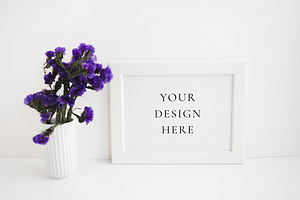 Lavender Floral Spring Frame Mockup, a Print Template by Imperium Nordique