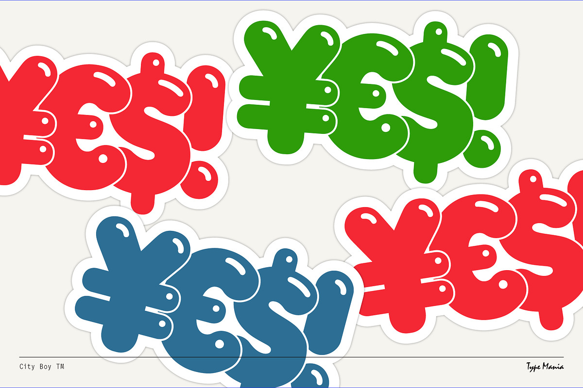 City Boy TM – Bubbly Display Font, a Sans Serif Font by Type Mania (Photo 8 of 10)