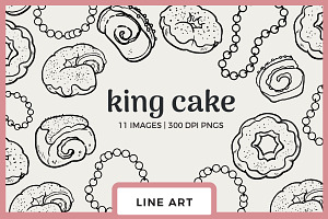 King Cake Line Art