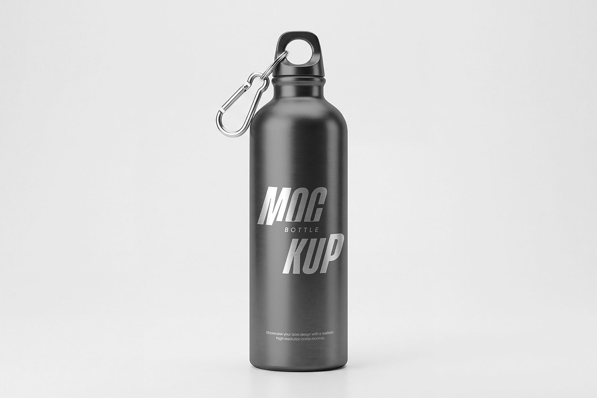 Metal Water Bottle Mock & Carabiner
