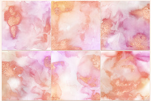 Watercolor Textures With Rose Gold