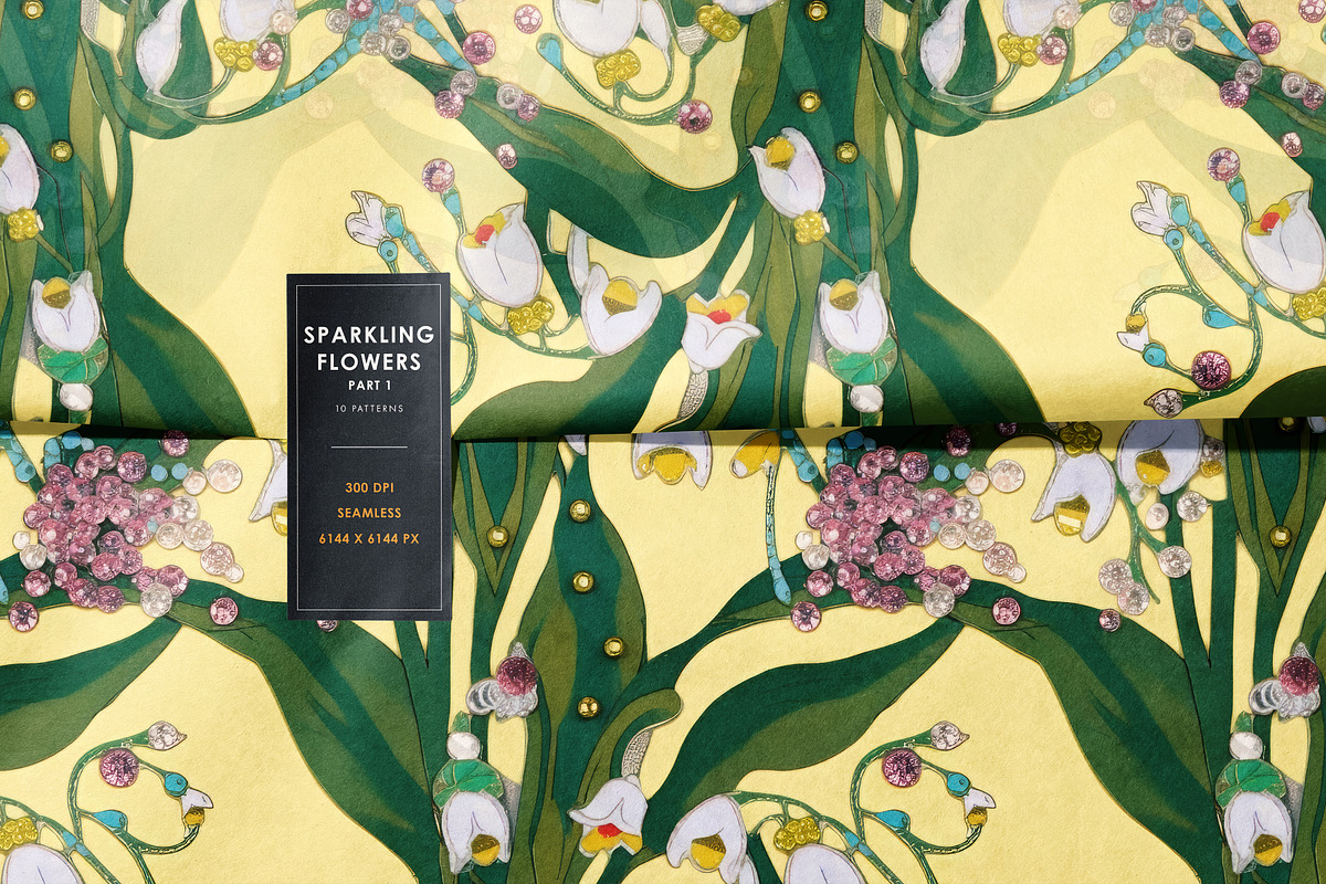 Sparkling Floral Patterns, a Pattern Graphic by Ninterints (Photo 17 of 17)