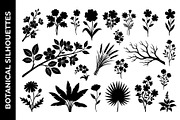 Plants Flowers Leaves Silhouette Set, an Object Graphic by nandinigraphics (Thumbnail 1 of 3)