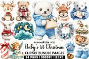 Baby’s 1st Christmas Clipart, an Illustration by Craft Nest (Thumbnail 1 of 6)