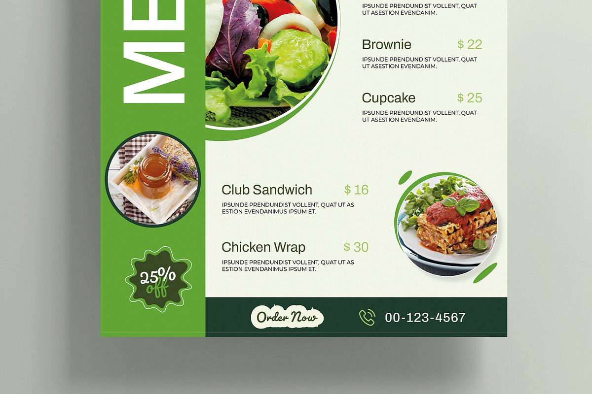 Food Menu Flyer Template, a Flyer Template by MightyDesign (Photo 3 of 6)