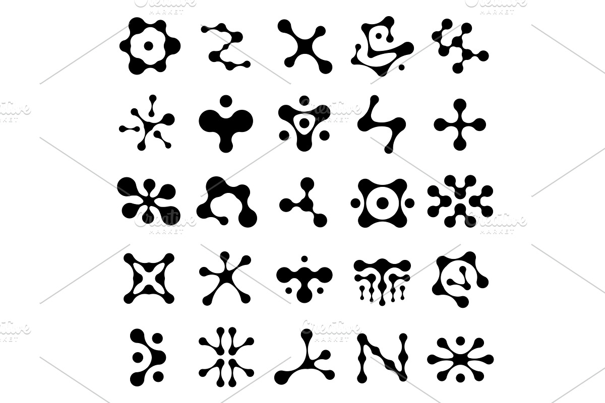 Black metaball shapes. Abstract, an Object Illustration by YummyBuum