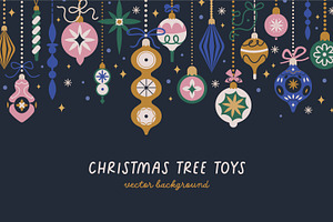 Christmas baubles banner background, a Decorative Illustration by Good Studio