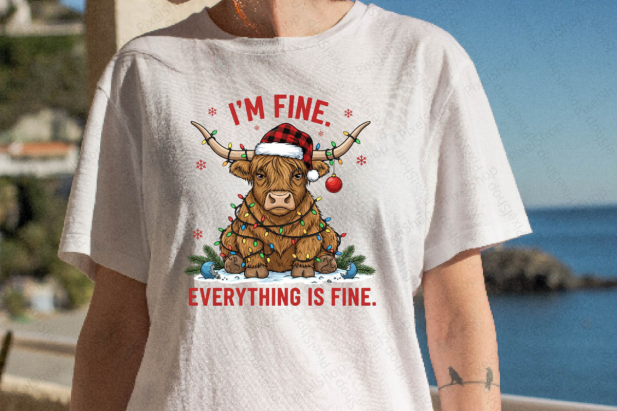 I'm Fine Everything is Fine Xmas Png, an Illustration by DreamPrint404 (Photo 3 of 7)