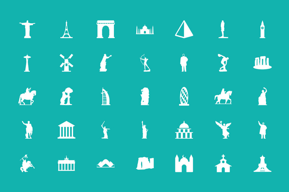 100+ Monuments Vector Icons preview 2