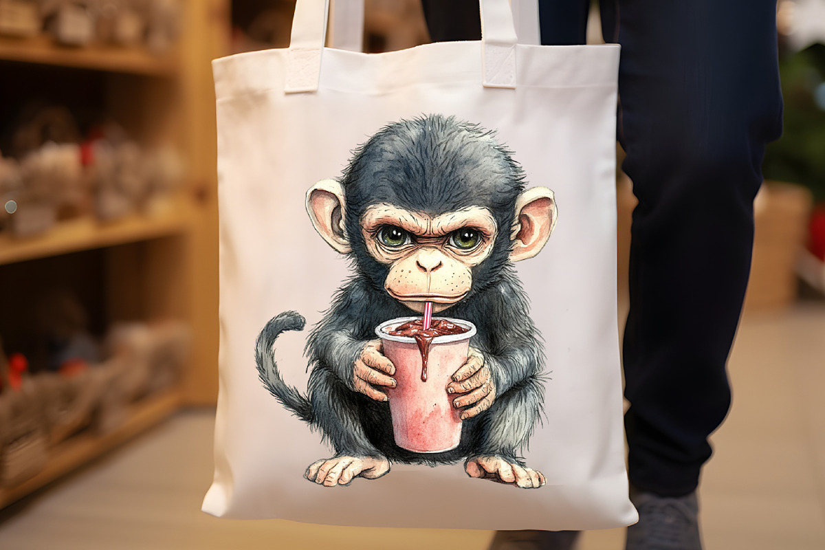 Cute Grumpy Monkey Clipart, an Illustration by Rose Art (Photo 7 of 7)