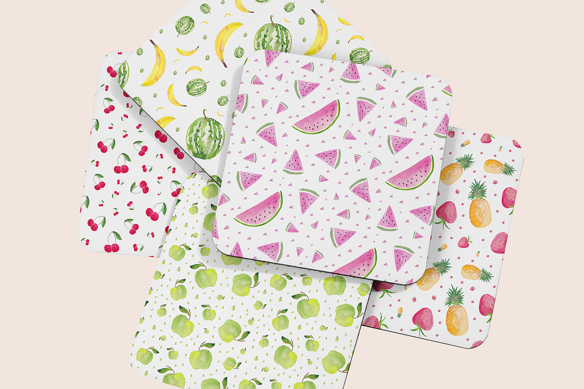 Watercolor Fruit Patterns, a Pattern Graphic by Spirit of Colors (Photo 4 of 8)