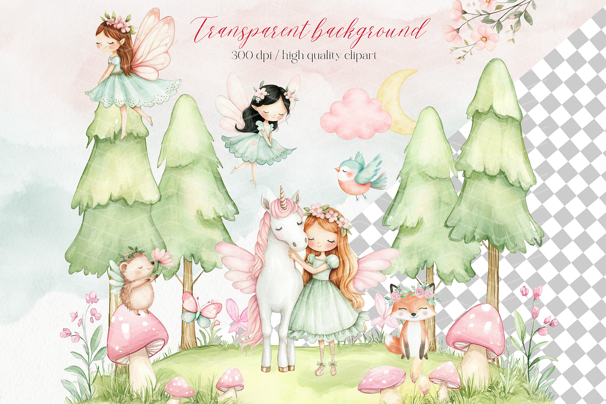 Watercolor Fairy Clipart, Fairy png, an Illustration by ClipArtCharm (Photo 7 of 7)