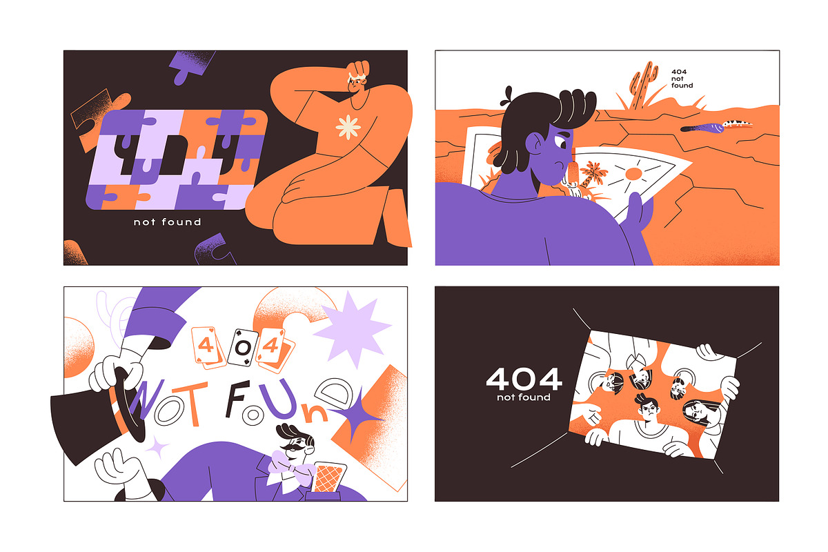 Error 404 concepts set, a Technology Illustration by PaperTrident (Photo 1 of 3)