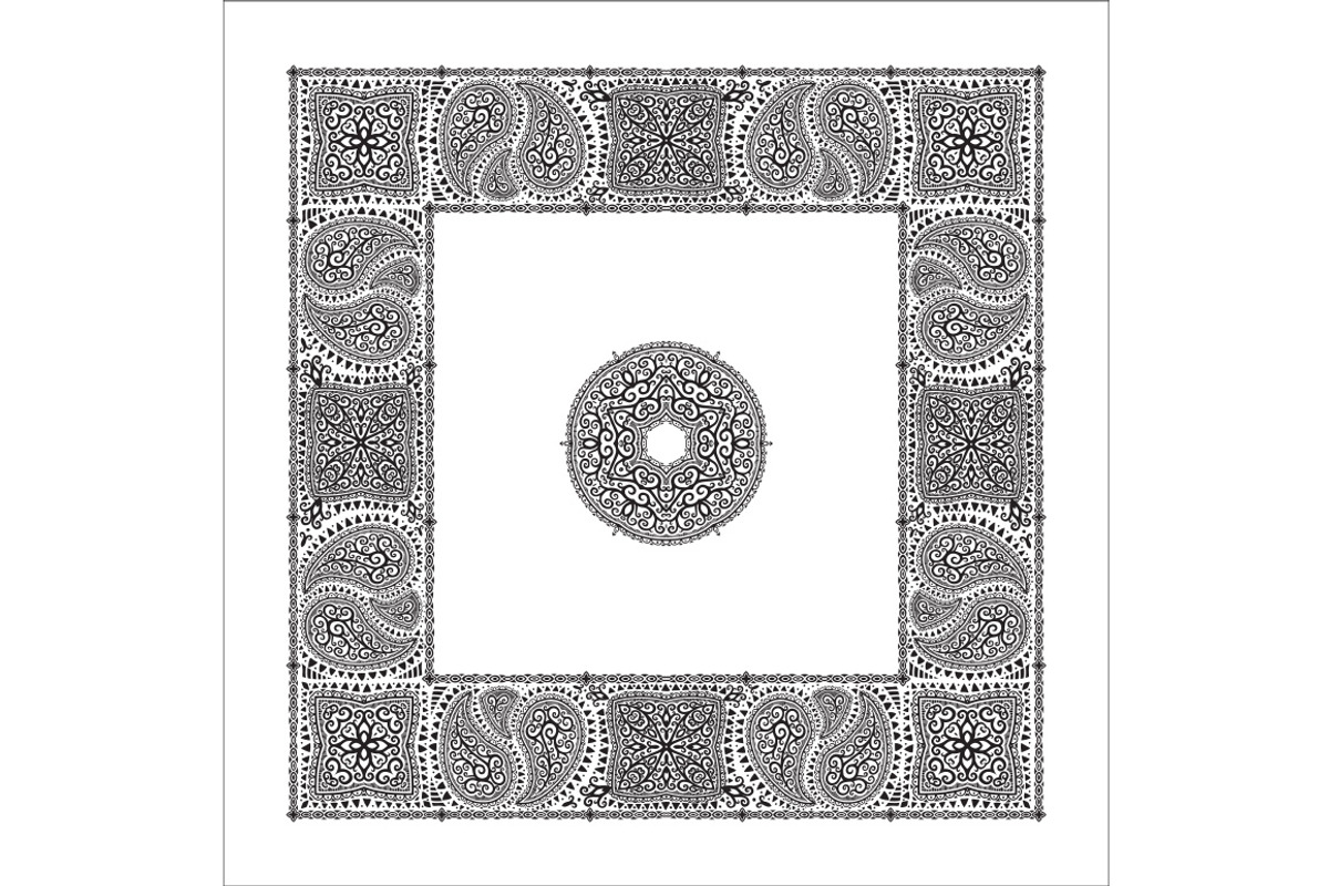 Set Of 4 Paisley Bandana's II, a Pattern Graphic by Bakhtiozin art graphic (Photo 5 of 5)