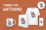 Cartoon Teddy Bear Skating., an Animal Illustration by KENO Mascots (Thumbnail 3 of 3)