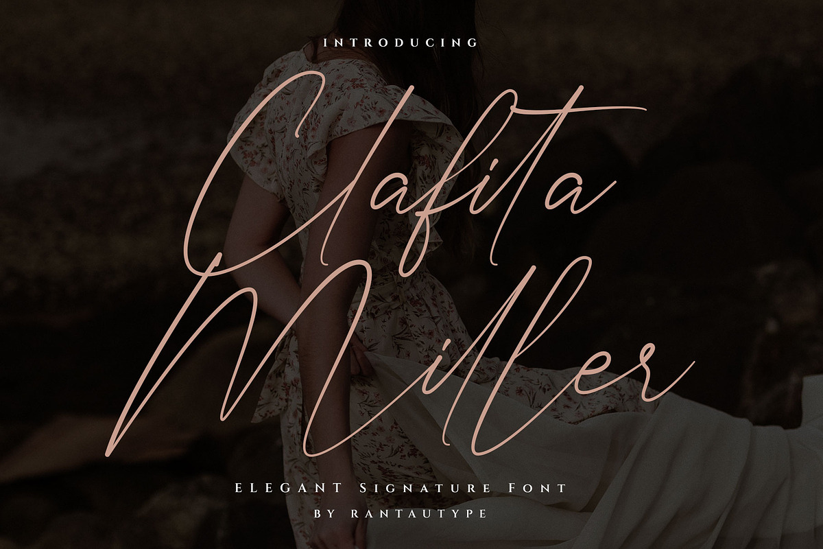 Clafita Miller - Signature Font, a Script Font by RantautypeStudio (Photo 1 of 9)