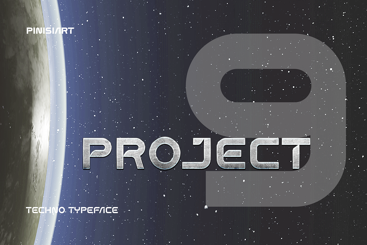 Project 9 – Techno Font, a Font by Pinisi ART (Photo 1 of 10)