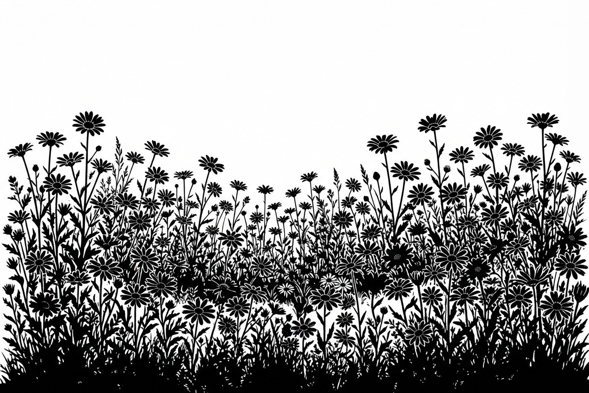 60 Daisy Flower Field Silhouette, a Seasonal Illustration by Amazin_art (Photo 17 of 35)