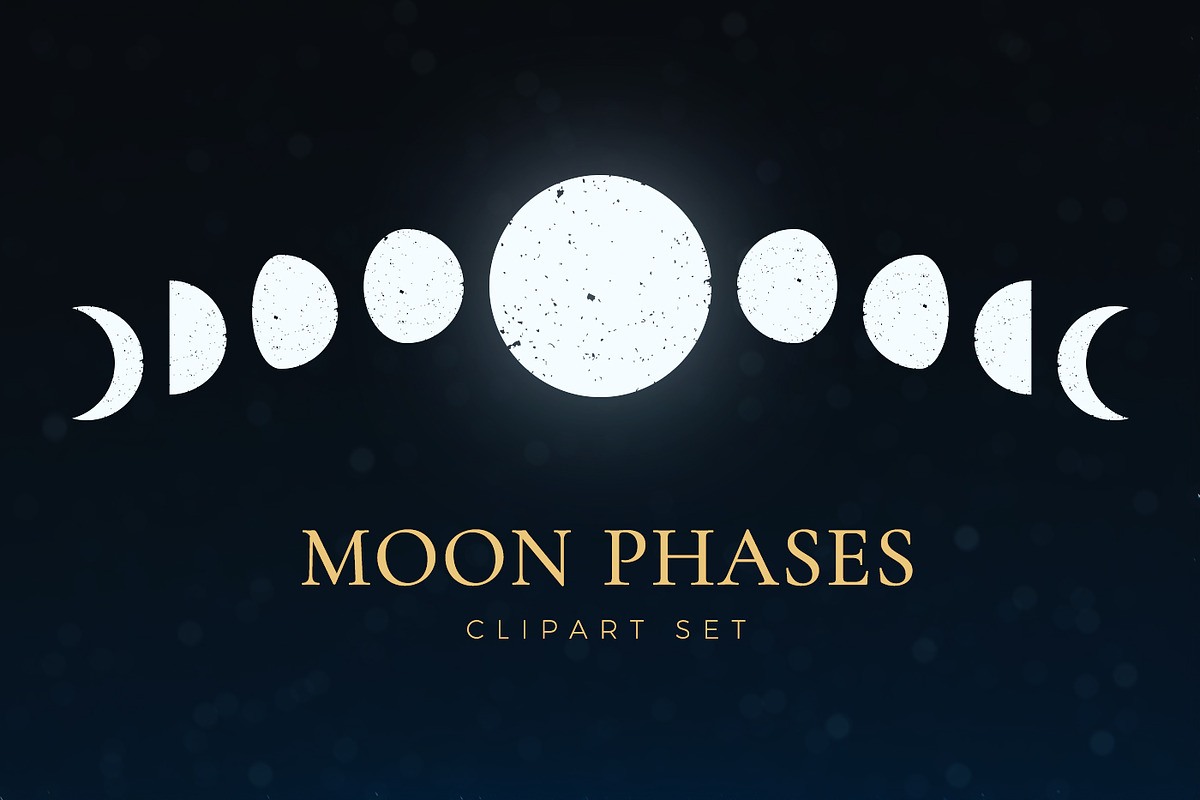 Moon Phases Clipart Set, an Object Graphic by P.F. Creative Lab (Photo 1 of 6)