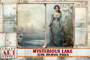 Mysterious Lake Junk Journal Pages, a Person Illustration by CraftArtStory (Thumbnail 1 of 5)