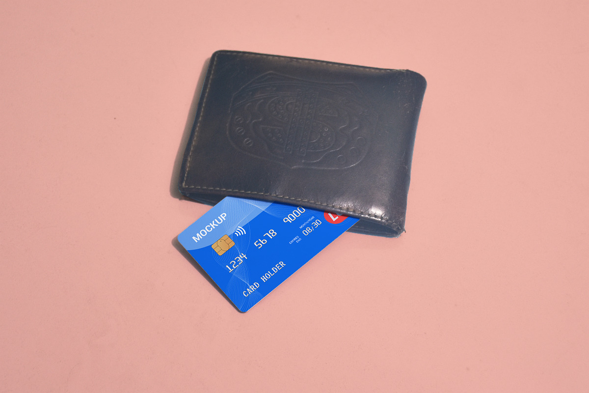 Credit Card Mockup with Wallet, a Mockup by alimran24 (Photo 6 of 11)
