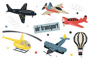 Seamless patterns with air transport, an Object Illustration by narinadraban (Thumbnail 1 of 6)