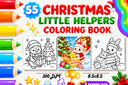 Christmas Little Helpers Coloring, a Seasonal Illustration by Design Zone (Thumbnail 1 of 5)