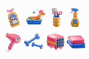 Pet Care 3D Illustration, an Object Illustration by graphicook