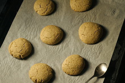 Whole grain almond cookies on a plat
