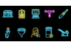 Hospital gynecologist icons set, a Healthcare Illustration by Ylivdesign