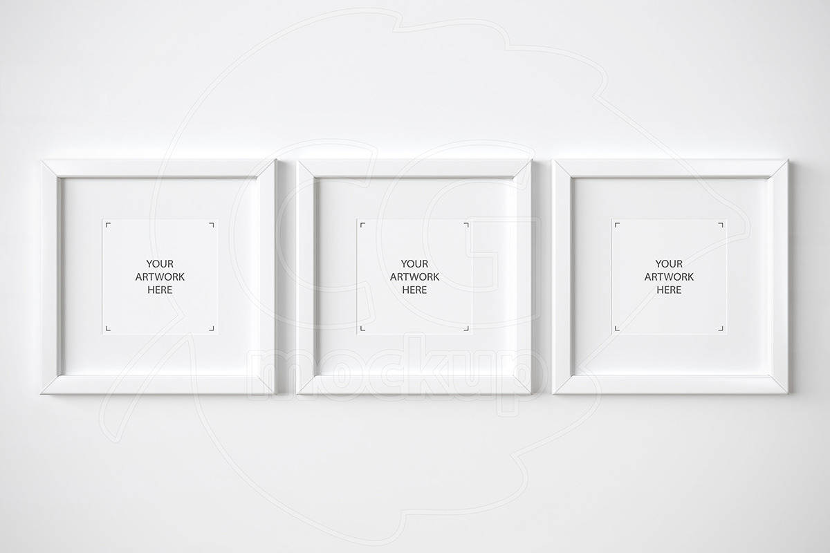 Set of 3 matted frames mockup, a Print Template by CGmockup