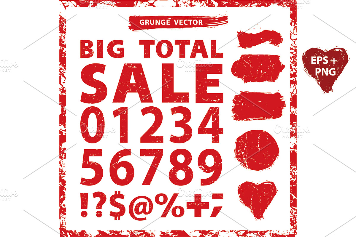 Sale.Grunge Stamps. numbers,marks preview 2