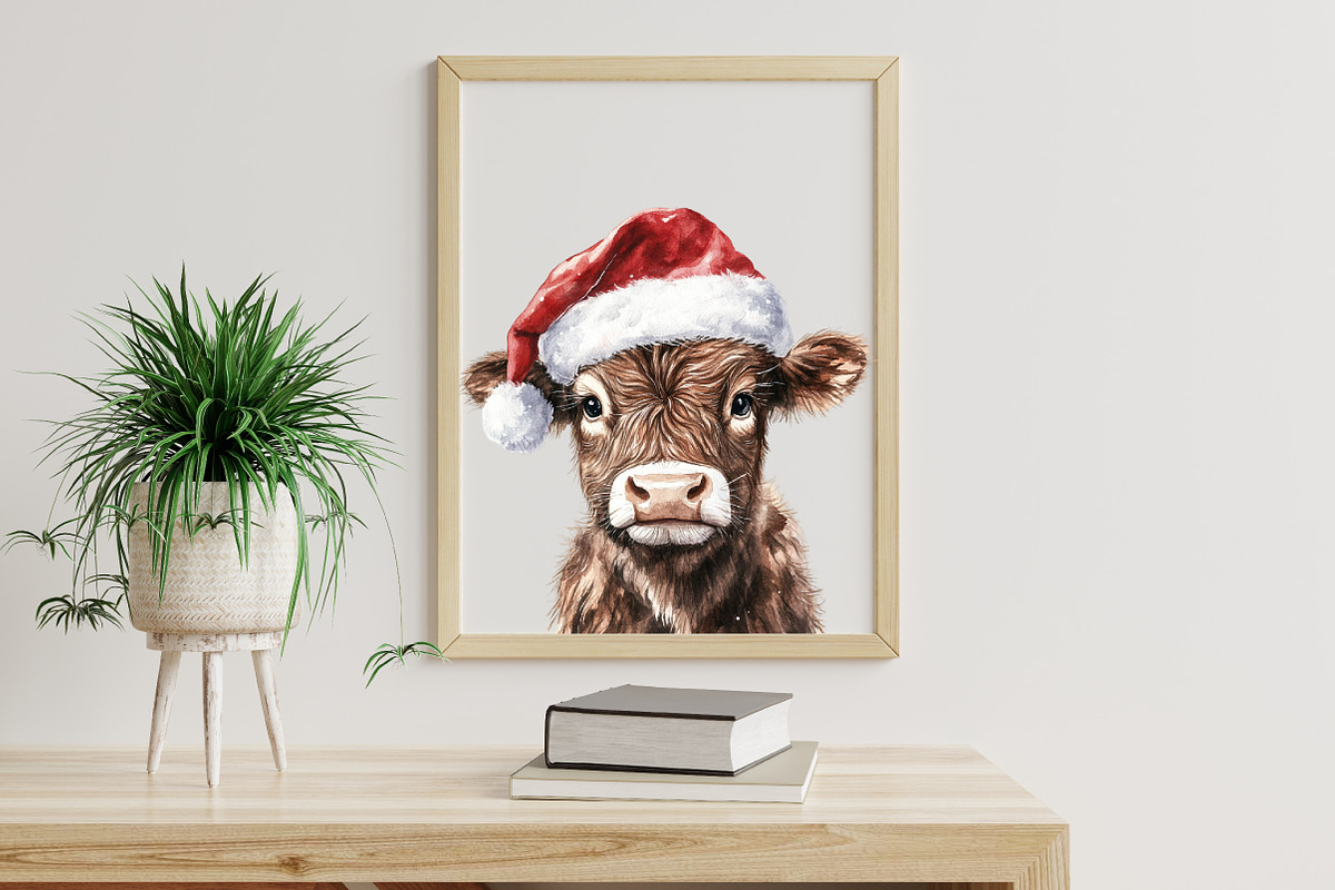 Christmas Highland Cow Clipart Bundl, an Illustration by Libby Wishes (Photo 5 of 7)